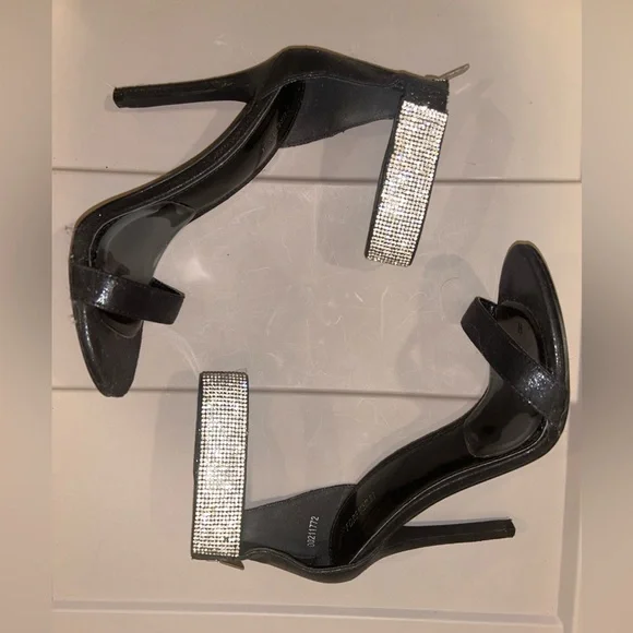 Black Rhinestone Stiletto Heels - Picture 3 of 3
